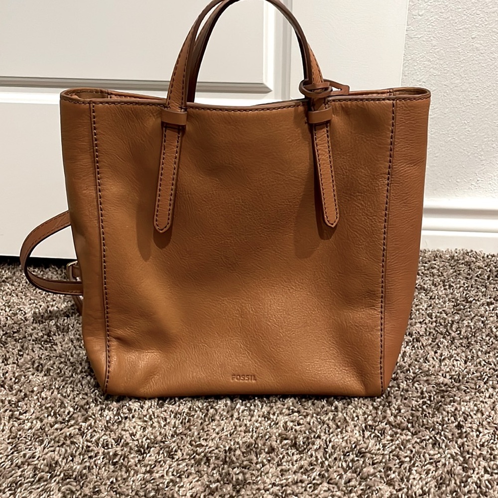 Fossil Backpack- cognac leather